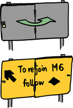 Trigger sign, folded and unfolded. Click to enlarge