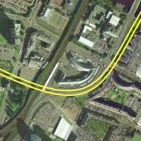 The line of the Inner Ring Road south of the Clyde