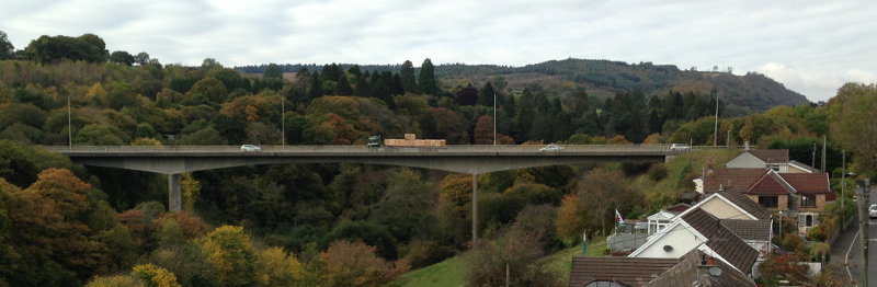 Taf Fawr bridge, light and graceful, which was modelled on the Medway Bridge in Kent. Click to enlarge
