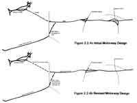 Two alternative plans for the M62. Click to enlarge