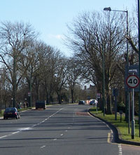 Four lanes of Bridgewater Road curve into the distance. Click to enlarge