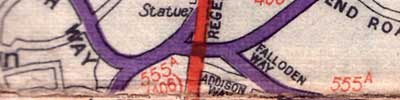 The surrounding Arterial Roads completed, but Charter Way still specially indicated, from a 1946 Daily Mail map. Click to enlarge