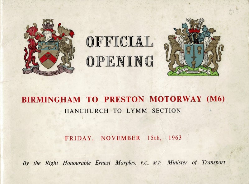 Booklet published to mark the opening of the M6 Hanchurch-Lymm