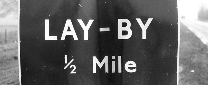 A sign indicating a lay-by, also from the A40