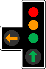 The amber arrow traffic light
