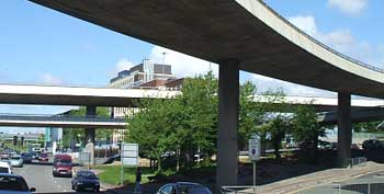 The two Churchill Way flyovers in central Liverpool