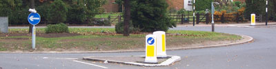 An urban roundabout, dating from the early 1960s, in the London Borough of Southwark