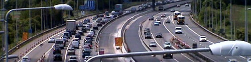The central barrier being replaced as part of a Smart Motorway scheme