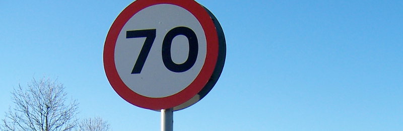 A specially-signposted 70 limit, usually confined to non-motorway special roads and some Scottish motorways. Click to enlarge