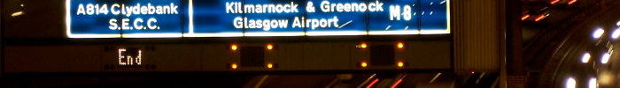 The M8 aglow at night