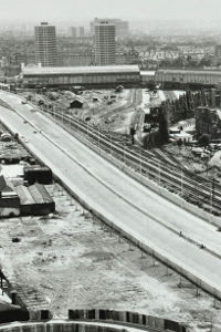 A brand new motorway under construction, 1970. But where?