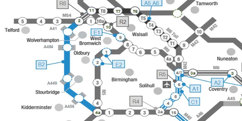 The Western Orbital appears in Midlands Connect's diagram showing its plans for the West Midlands. Click to enlarge
