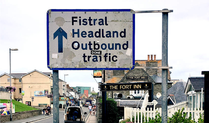 Somewhere in Newquay, local directions to the whole of the rest of the country.