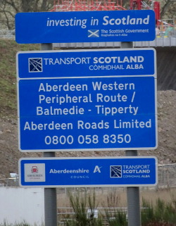 Project sign for the AWPR works. Click to enlarge