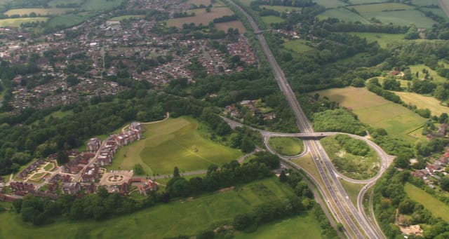 The A3 at Liphook. This bridge is at marker 35.4, but is numbered 78.0; another marker 35.4 is just ten miles away at Eashing