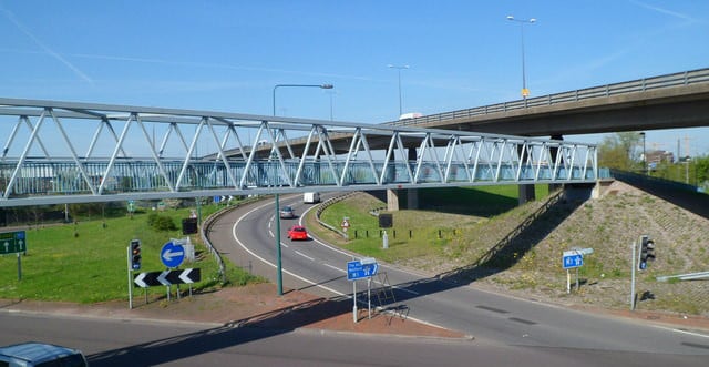 The start of the M1 at Staples Corner, and a questionable 30 limit.