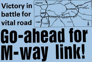 The local press celebrate approval of the M65. Click to enlarge