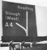 Early motorway signage/ on the M4