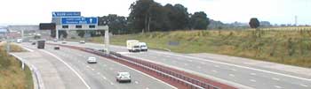 The M1 east of Leeds, opened in 1999 and seen here two years later