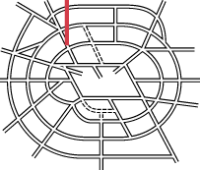 Diagram showing the A1 and A1(M) within the overall Ringways plan