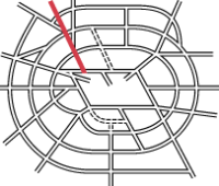 Diagram showing the M1 within the overall Ringways plan
