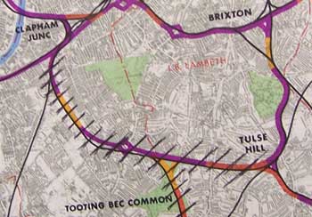 The Balham Loop, removed from the Provisional Urban Motorway Plan
