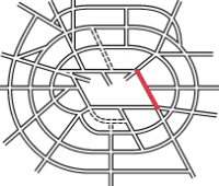 Diagram showing Ringway 1 East Cross Route within the overall plan