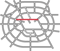 Diagram showing Ringway 1 North Cross Route within the overall plan