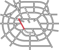 Diagram showing Ringway 1 West Cross Route within the overall plan