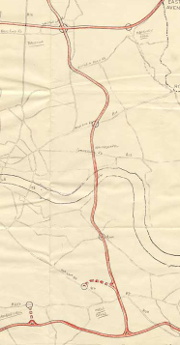 The LCC's original plan for the East Cross Route, running via Whitechapel and New Cross. Click to enlarge