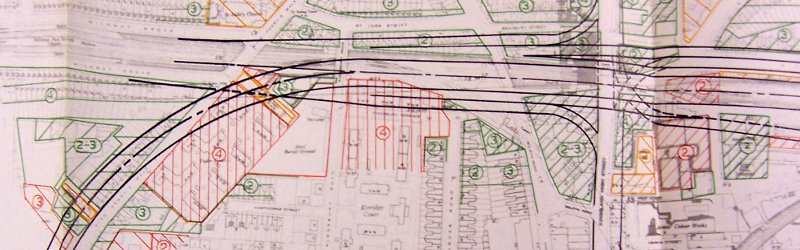 A proposal for the Eastern Avenue Extension (bottom left) to join the North Cross Route at Dalston. Click to enlarge