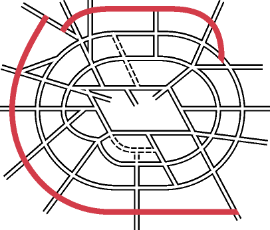 Diagram showing Ringway 4 within the overall Ringways plan