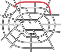 Diagram showing North Orbital Road within the overall Ringways plan