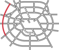 Diagram showing Ringway 4 Western Section within the overall Ringways plan