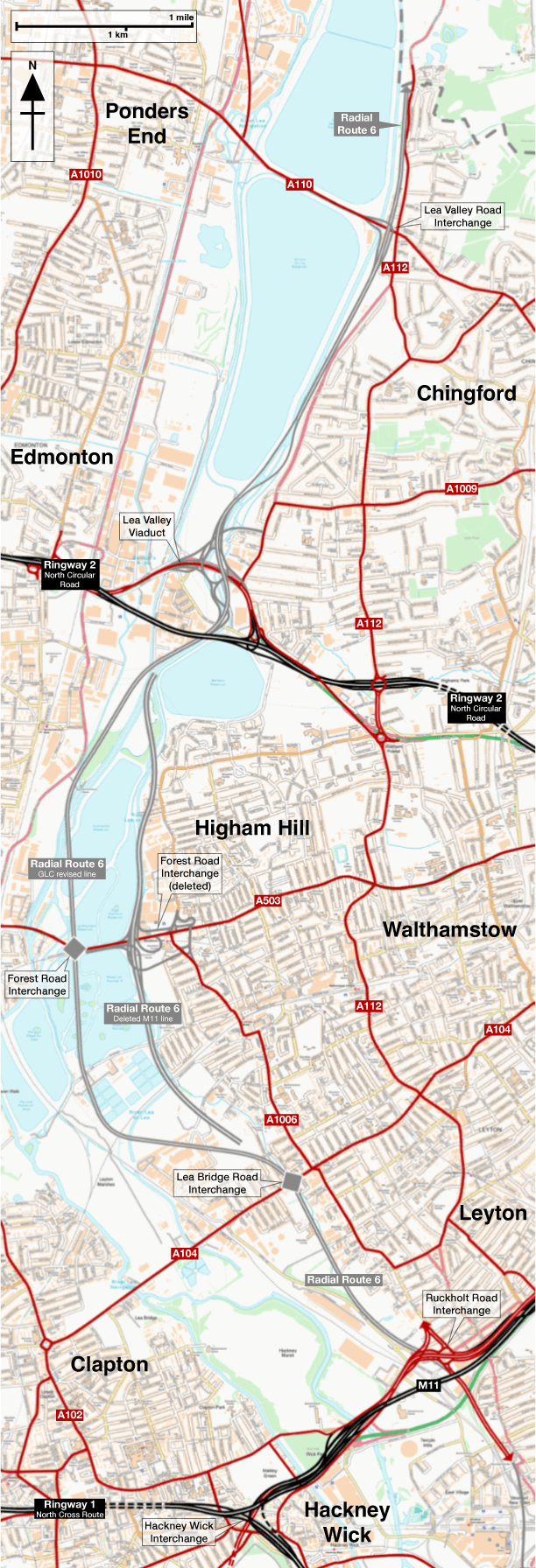 Map of Radial Route 6