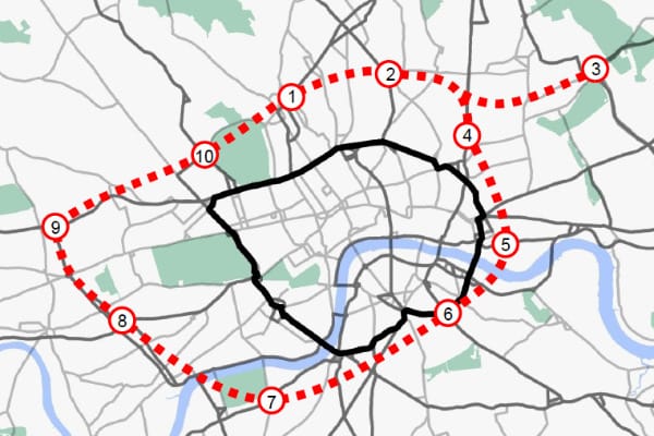 The 2014 plan for a tunnelled Inner Ring Road, complete with spur to Hackney Wick. Click to enlarge