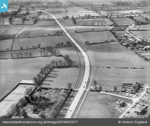 The brand new A3 Kingston Bypass in 1928, looking from Malden towards Tolworth. Everything visible here is now built up.