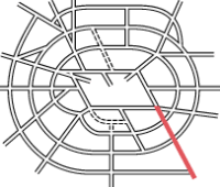 Diagram of the A20 and A20(M) within the overall plan