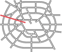 Diagram showing the M40 and A40 within the overall Ringways plan