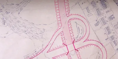 A 1943 plan for a junction with the Southern Bypass at Walton le Dale. Click to enlarge