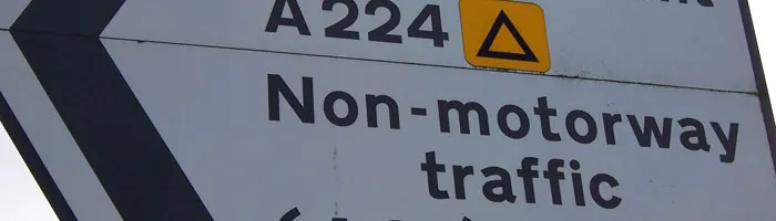 Diversion symbol for the M25 southbound placed on the A224. Click to enlarge