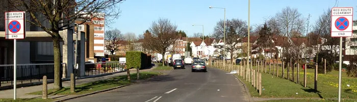 Charter Way, narrowed down, with Charter Green on the right. Click to enlarge
