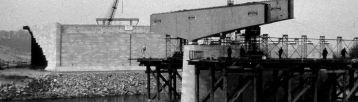 Samlesbury Bridge under construction in 1957. Click to enlarge