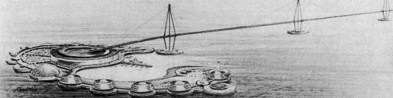 Sketch of one of EuroRoute's artificial islands. Click to enlarge