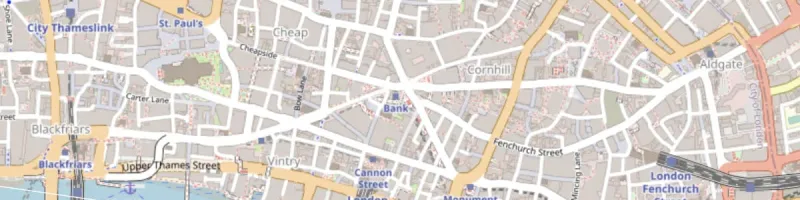 The City today, with road numbers banished to the edges, and Bank entirely unclassified. Click to enlarge