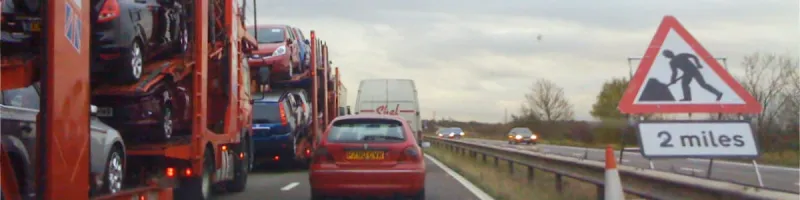 Roadworks ahead. Smart Motorway projects typically took years, but did deliver more capacity. Click to enlarge