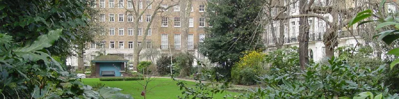 The peaceful Montagu Square, just north of Marble Arch: an unlikely place to terminate the M1. Click to enlarge