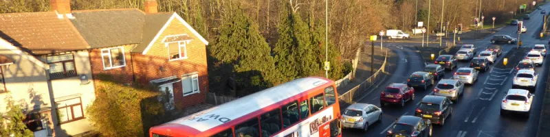 The A12 Eastern Avenue today, unimproved, unbypassed and still congested. Click to enlarge