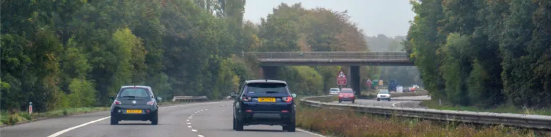 The A414 near St Albans, originally the M10 motorway. In the 1960s and 70s it was supposed to form a link between the M1 and Ringway 3. Click to enlarge