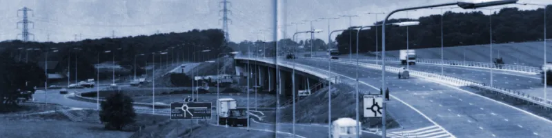 M25 J28, the interchange with the A12, shortly after opening to traffic. Click to enlarge